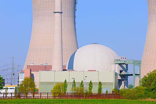 核电站,格拉芙莱茵费德,弗兰克尼亚,巴伐利亚,德国,欧洲