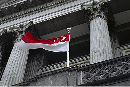 特写,建筑,新加坡,旗帜