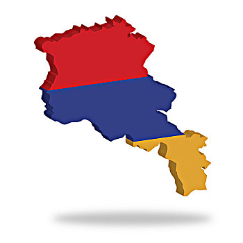 轮廓,旗帜,亚美尼亚,悬空