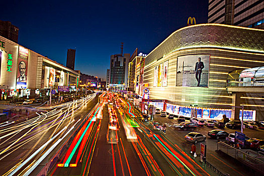 秦皇岛,城市,建筑,繁华,夜景,灯光,道路,亮化,商业