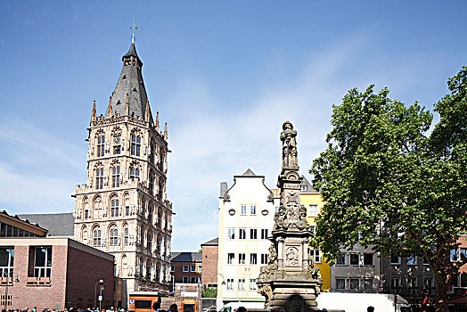 历史,市政厅,市场,纪念建筑,老城,科隆,北莱茵威斯特伐利亚,德国,欧洲