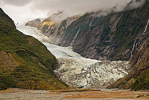 风景,冰河,弗朗茨约瑟夫冰川,西区国家公园,南阿尔卑斯山,南岛,新西兰