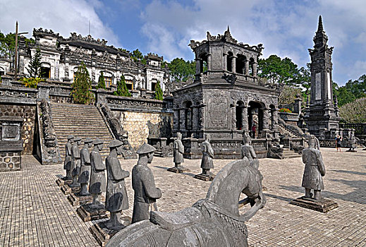 墓地,陵墓,监护,雕塑,石头,色调,世界遗产,越南,亚洲