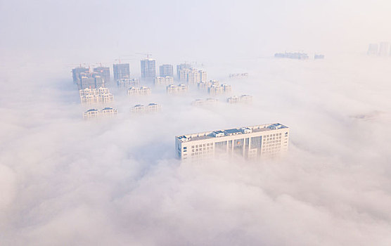 城市平流雾风光