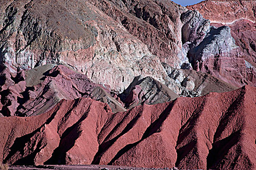 山,阿塔卡马沙漠,户外,佩特罗,鲜明,彩色,富含矿物质,岩石构造