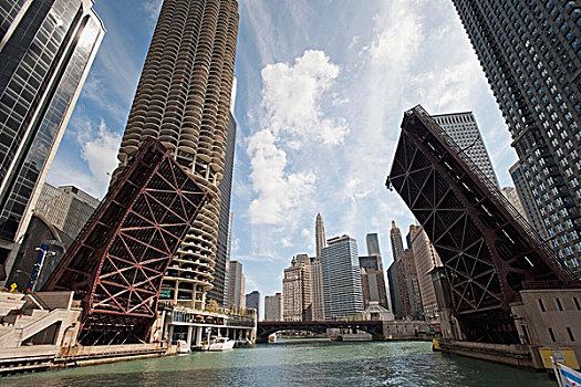 开合式吊桥,芝加哥,伊利诺斯,美国