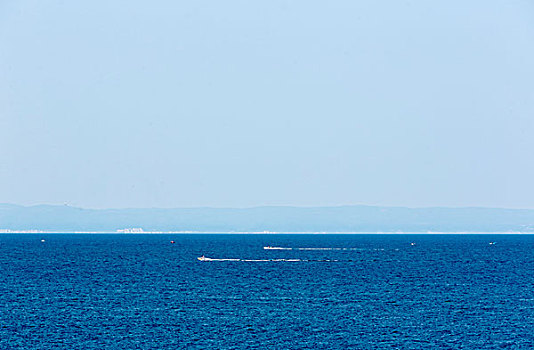小船,蓝色海洋