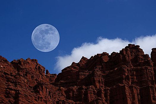 月光下的温宿大峡谷
