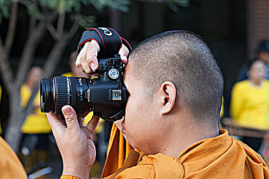 泰国,曼谷,僧侣,照相