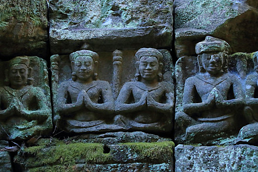 柬埔寨吴哥古城圣剑寺石雕
