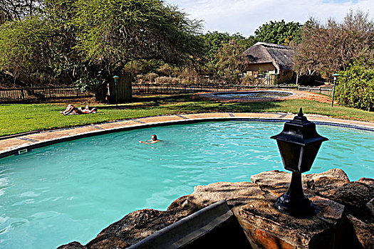 休息,露营,游泳池,克鲁格国家公园,南非