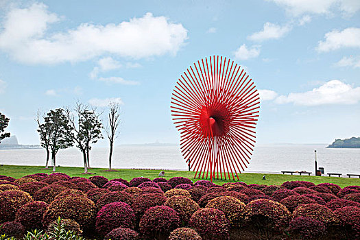 苏州金鸡湖畔城市雕塑---风车