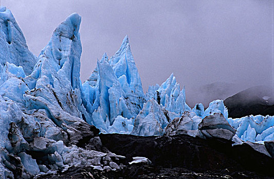 冰山,顶峰,模糊,背景,水陆联运冰川,安克里奇,阿拉斯加,美国