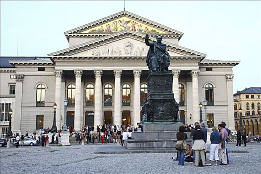 巴伐利亚,国家剧院,雕塑,国王,慕尼黑,德国,欧洲