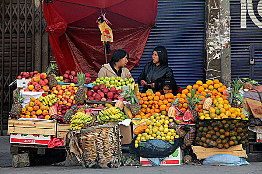 南美,玻利维亚,水果,摊贩