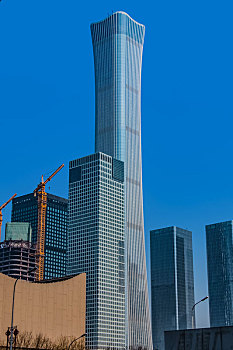北京市三环大街国贸都市摩天高楼建筑