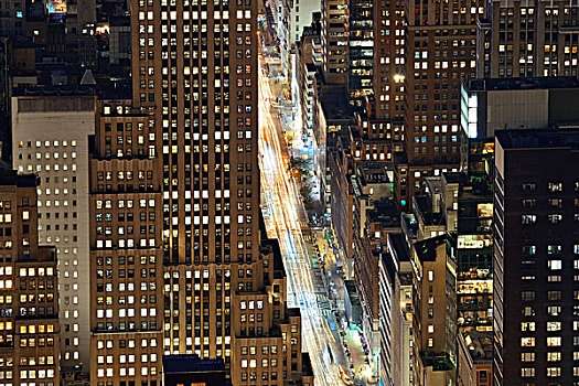 纽约,第五大街,屋顶,夜拍