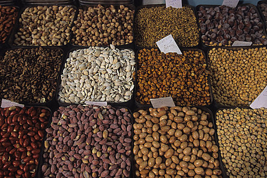 叙利亚,大马士革,街景,老城,露天市场,市场,豆,出售