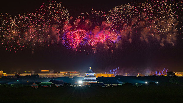 建国七十周年烟花表演