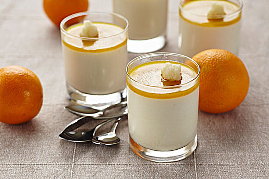 玻璃,橘子奶油,甜点