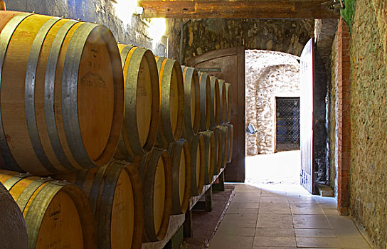 桶,葡萄酒,陈酿,地窖,城堡,法国