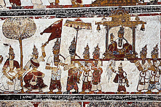 印度,泰米尔纳德邦,壁画,庙宇,15世纪