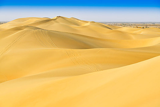 阳光下的塔克拉玛干沙漠