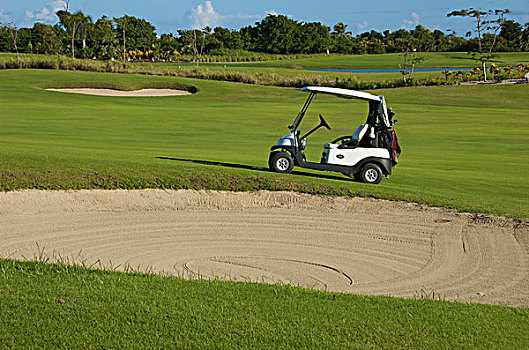 多米尼加共和国,蓬塔卡纳,高尔夫球杆,高尔夫球车,高尔夫球道