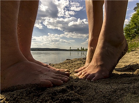 脚,沙子