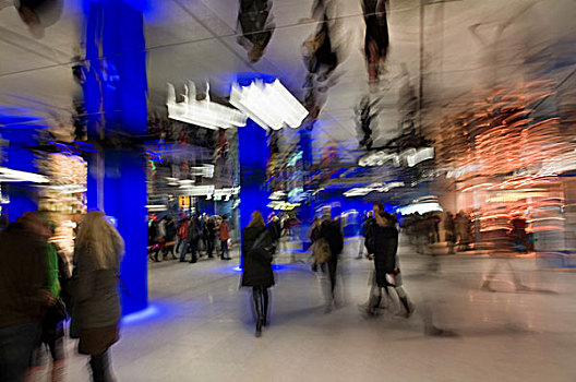 亮光,艺术,变焦效果,地下,车站,慕尼黑,巴伐利亚,德国,欧洲