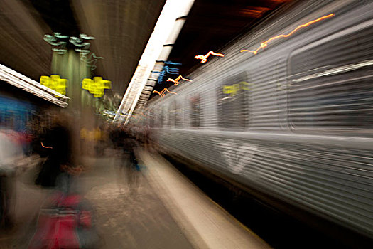 模糊,地铁,地铁站,斯德哥尔摩,瑞典