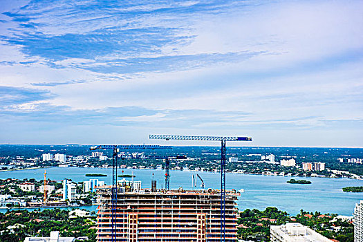 建筑,摩天大楼,晴朗,岛,迈阿密,佛罗里达,美国