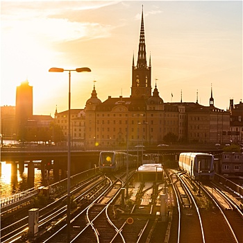 轨道,火车,斯德哥尔摩,瑞典