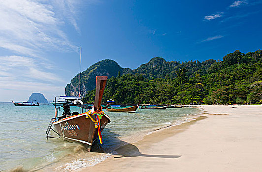 船,沙,海滩,岛屿,泰国,东南亚