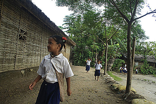 孩子,露营,一个,难民,西部,低地,尼泊尔,头部,学校,不丹人,消费,痛苦,生活,家,陆地,九月,2007年