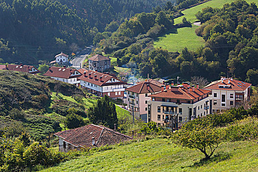 西班牙,巴斯克,区域,沿岸城镇,风景