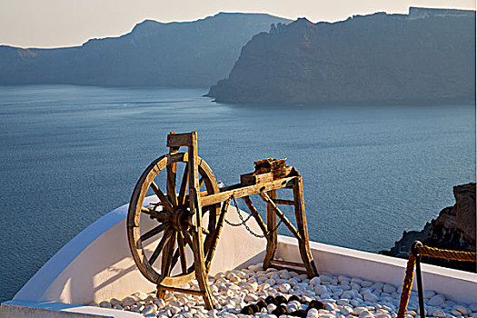 希腊,锡拉岛,老城,靠近,地中海,旋转,轮子
