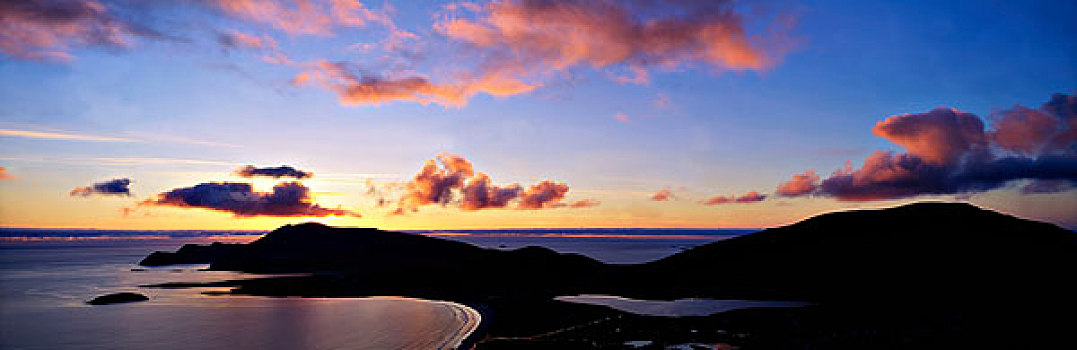 日落,高度,阿基尔岛,爱尔兰