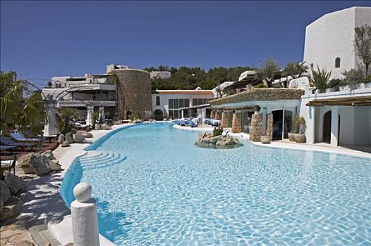 游泳池,场所,酒店,庄园,伊比沙岛,西班牙