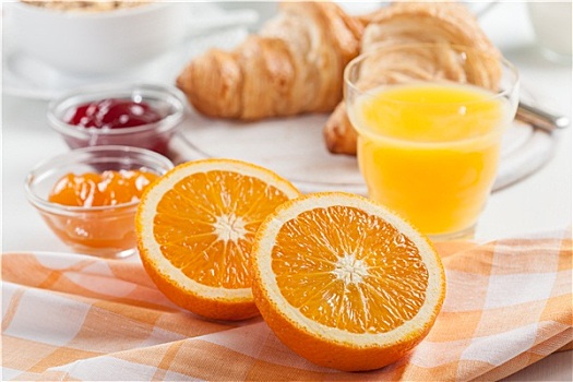 早餐,新鲜,橙汁