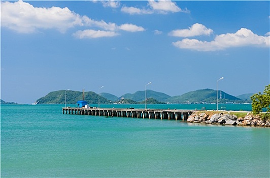 热带,海景,码头,泰国