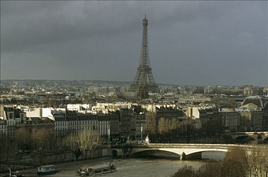 法国,巴黎,全视图,埃菲尔铁塔