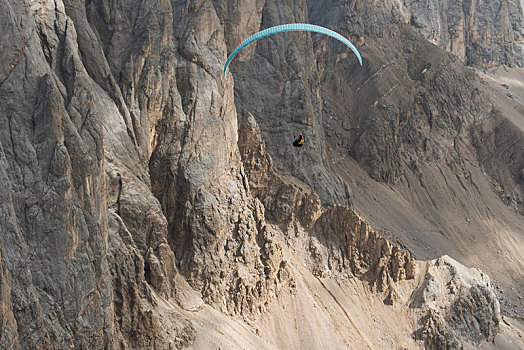 卡纳茨伊,白云岩,滑翔伞,意大利,马尔莫拉达峰