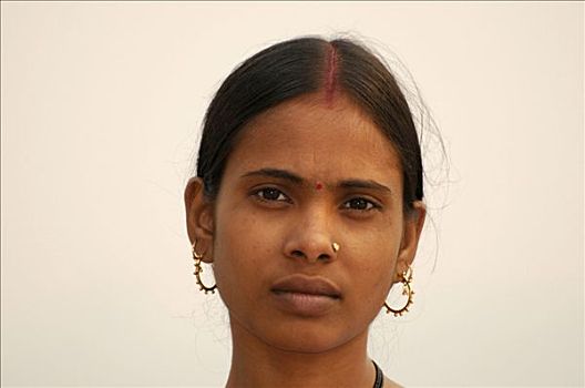 肖像,孩子,印度女人,拉贾斯坦邦,北印度,亚洲