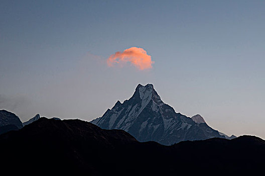 尼泊尔,安纳普尔纳峰,山,神圣,鱼尾