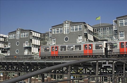 地铁,写字楼,汉堡港,德国