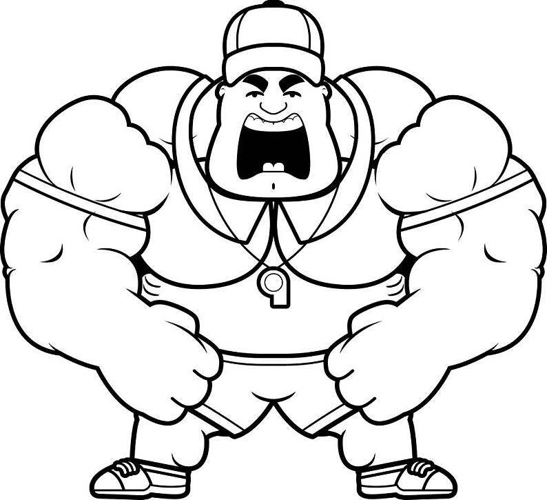 卡通,教练,插画,健壮,叫_高清图片_全景视觉