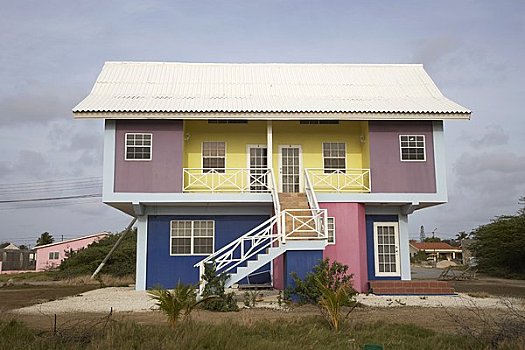 彩色,房子,博奈尔岛,荷属列斯群岛
