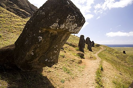 复活节岛石像,拉诺拉拉库,复活节岛,智利