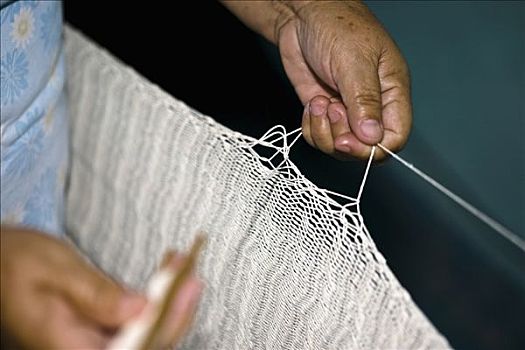 腰部,一个,男人,编织,依沙玛尔,尤卡坦半岛,墨西哥